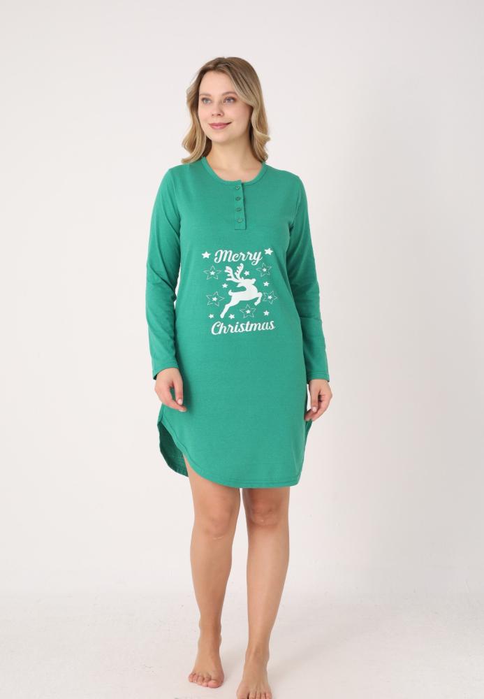 Camasa de noapte Craciun,Imprimeu Ren,En-gros